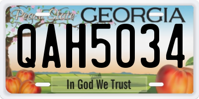 GA license plate QAH5034