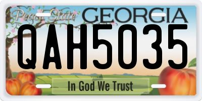 GA license plate QAH5035