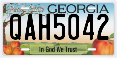 GA license plate QAH5042