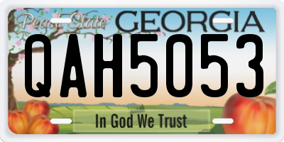GA license plate QAH5053