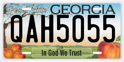 GA license plate QAH5055