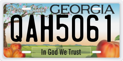 GA license plate QAH5061