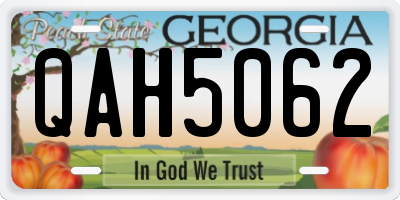 GA license plate QAH5062