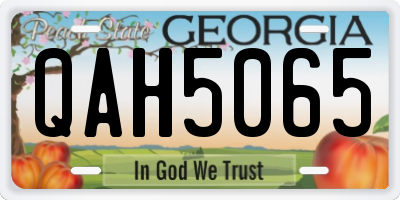 GA license plate QAH5065