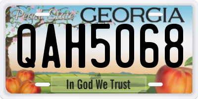 GA license plate QAH5068