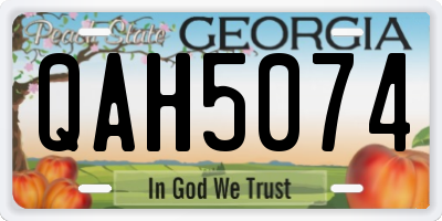 GA license plate QAH5074