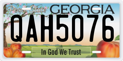 GA license plate QAH5076