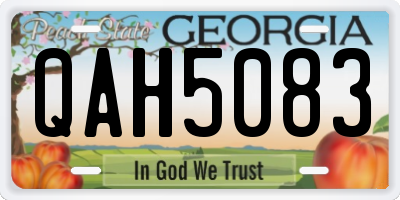 GA license plate QAH5083