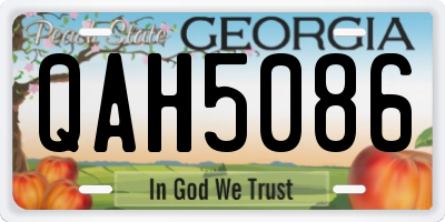 GA license plate QAH5086