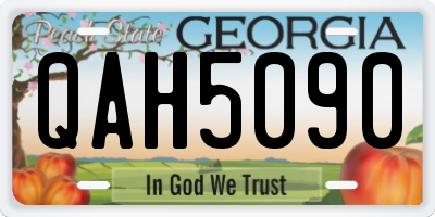 GA license plate QAH5090