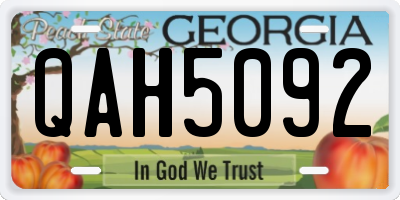 GA license plate QAH5092
