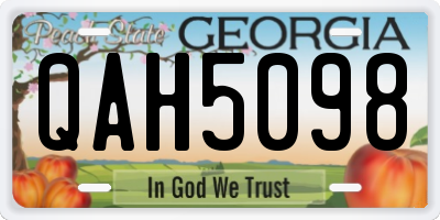 GA license plate QAH5098