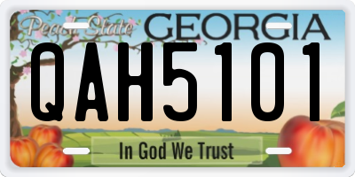 GA license plate QAH5101