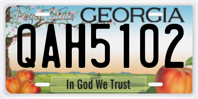 GA license plate QAH5102