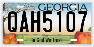 GA license plate QAH5107
