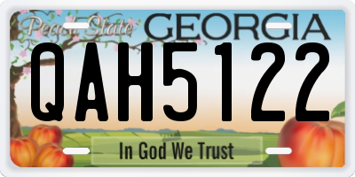 GA license plate QAH5122