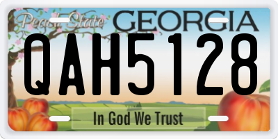 GA license plate QAH5128