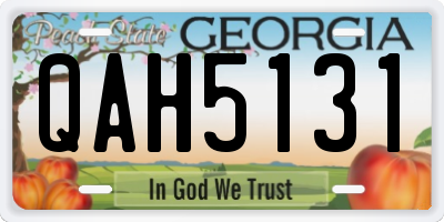 GA license plate QAH5131