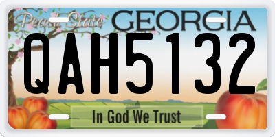 GA license plate QAH5132