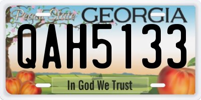 GA license plate QAH5133