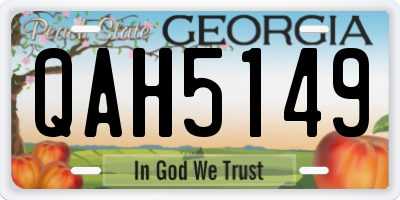 GA license plate QAH5149