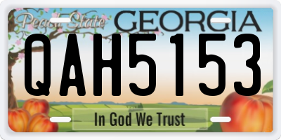 GA license plate QAH5153