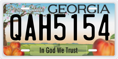 GA license plate QAH5154