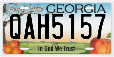 GA license plate QAH5157