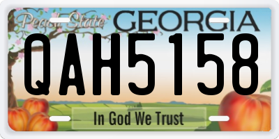 GA license plate QAH5158
