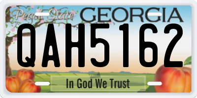 GA license plate QAH5162