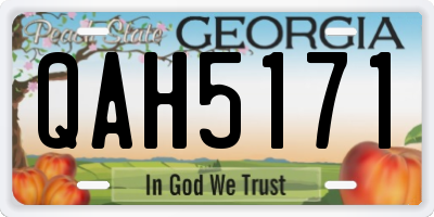 GA license plate QAH5171