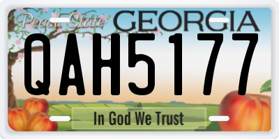 GA license plate QAH5177