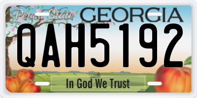 GA license plate QAH5192