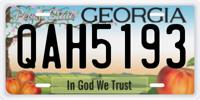 GA license plate QAH5193