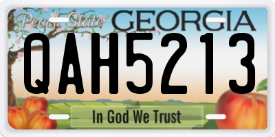 GA license plate QAH5213