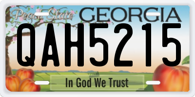 GA license plate QAH5215