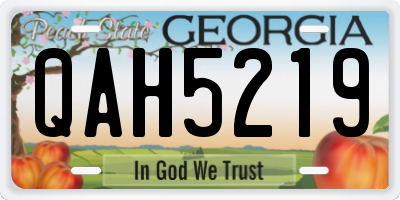 GA license plate QAH5219