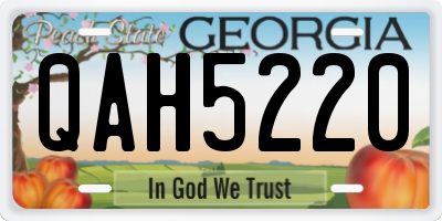 GA license plate QAH5220