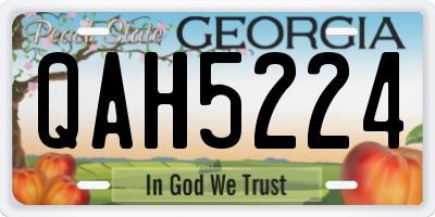 GA license plate QAH5224