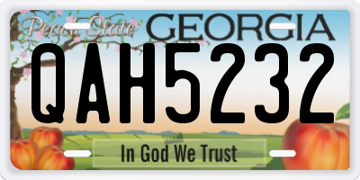 GA license plate QAH5232