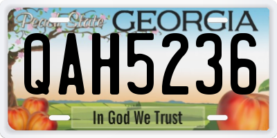 GA license plate QAH5236
