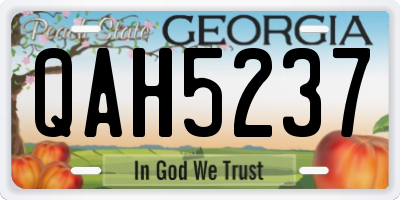 GA license plate QAH5237