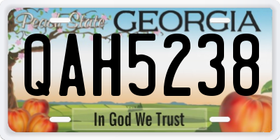 GA license plate QAH5238