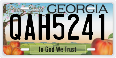 GA license plate QAH5241
