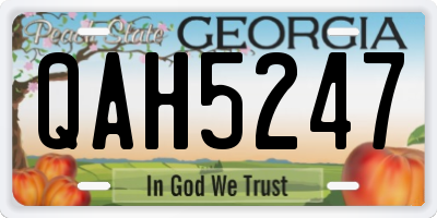 GA license plate QAH5247
