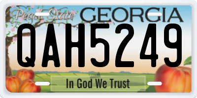 GA license plate QAH5249