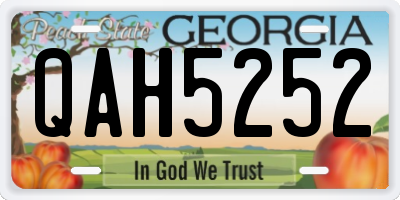 GA license plate QAH5252