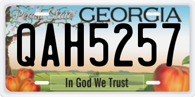 GA license plate QAH5257