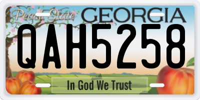 GA license plate QAH5258