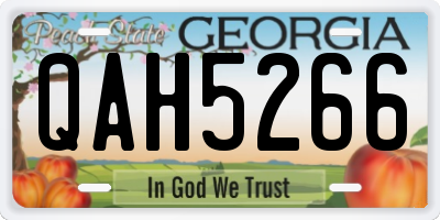GA license plate QAH5266